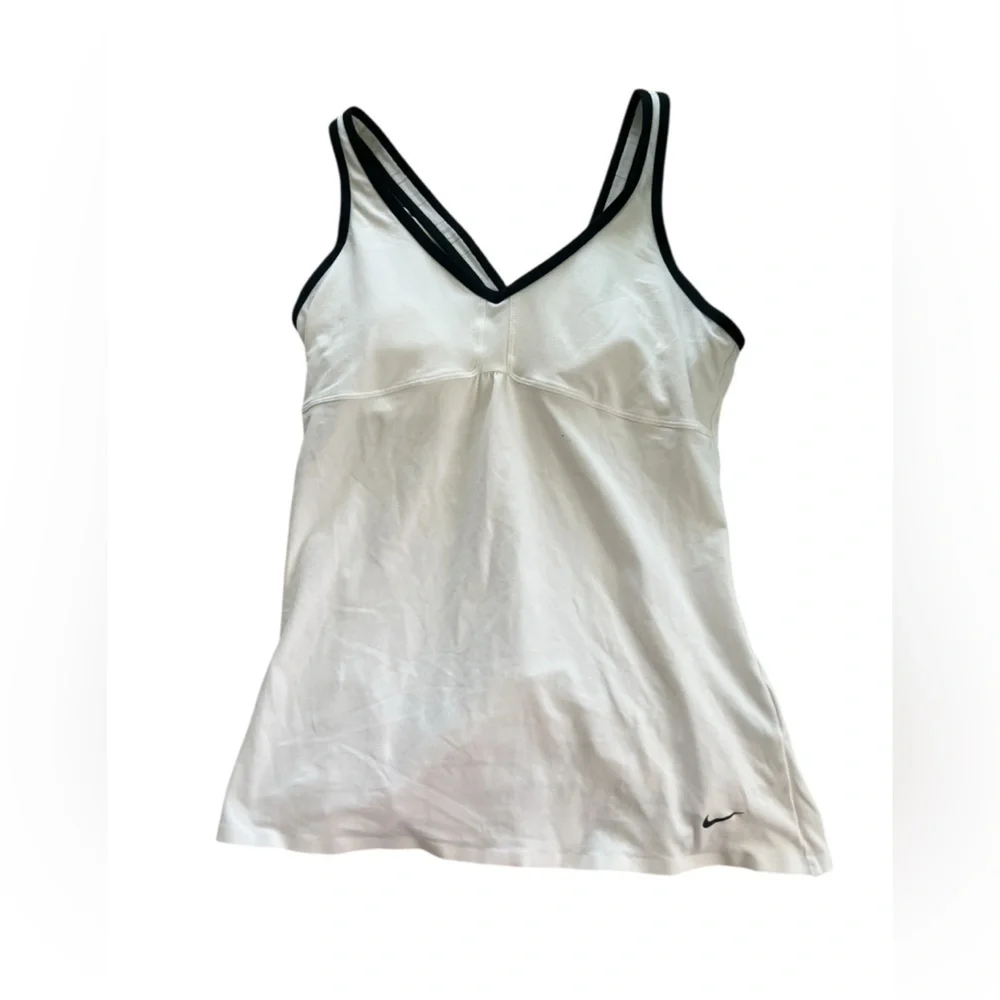 Nike white dry fit tennis top